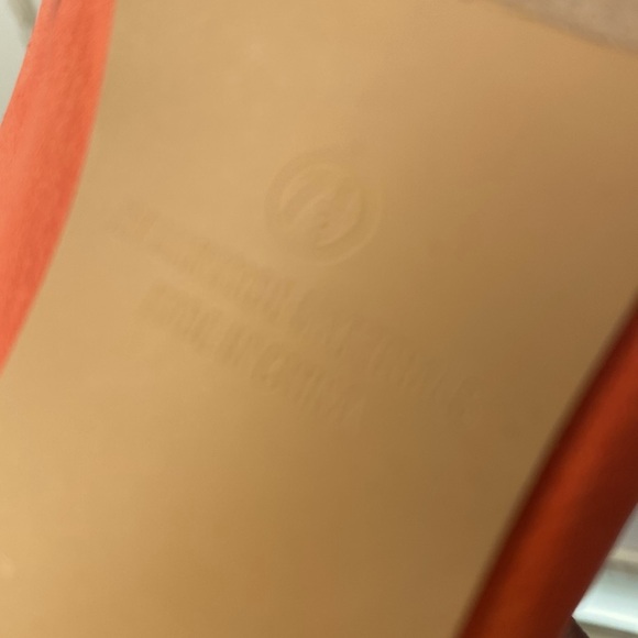 Tangerine Leatherette Caged Stiletto Ankle Bootie - Picture 3 of 5